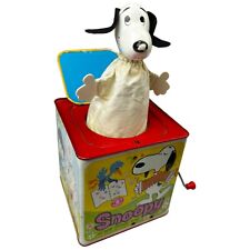 Snoopy The Peanuts Jack in the Metal Music Box Mattel 1966 Charlie Brown Toy picture