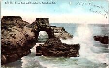 c1910 SANTA CRUZ CALIFORNIA CROWN ROCK AND NATURAL ARCH OCEAN POSTCARD 41-296 picture