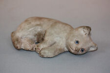 ANTIQUE CAST STONE KITTEN WITH GLASS EYES picture