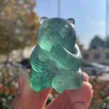 Green fluorite crystal animal panda carved crystal panda gift for children picture