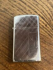 Vintage 1971 Zippo Slim Windproof Lighter Etched Lines Combined Shipping picture