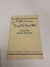 1937 The Denton Mills Denton Sleeping Garment Mill Centreville Michigan Booklet picture