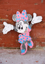 Vintage Minnie Mouse Store Display Cartoon wood Sign Artwork Animation Pink picture