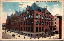 Pittsburgh Pennsylvania 5th Avenue High School w/ Students Vintage Postcard picture