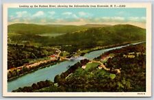 Riverside New York~Looking Up Hudson River & Adirondack Mtns~Vintage Postcard picture