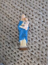 Religious Figurine Vintage Virgin Mary And Baby Jesus Ceramic Bisque 8