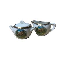 Vintage Collectible Sugar and Creamer Miniature Set Cabin in 