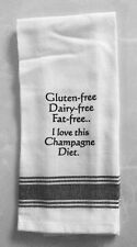 NWOT Monogram 100% Cotton Kitchen Dish Tea Towel “I LOVE THIS CHAMPAGNE DIET” picture