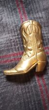 Vintage Solid Brass Cowboy Boot- picture