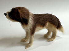 Vintage Real Fur Dog Figurine Statuette Standing, 3.2