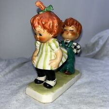 1957 GOEBEL Hummel redhead figurine Guess Who Boy And Girl Signed Pulling Hair picture