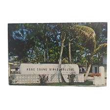 Postcard Hobe Sound Bible College Sign Main Entrance Florida FL Religious 12335 picture