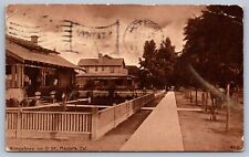 Postcard Madera CA Bungalows on D Street 1912 picture