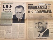 (2) HISTORIC POLITICAL NEWS ARTICLES FROM 1964 - GOLDWATER & LYNDON B. JOHNSON picture