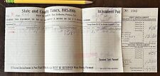RARE 1915 FRESNO CALIFORNIA STATE AND COUNTY TAXES BILLING STATEMENT DOCUMENT picture
