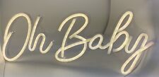 OH BABY NEON SIGN 16.4” X 6.9” LED SIGN FOR PARTY WARM WHITE READ DETAILS picture