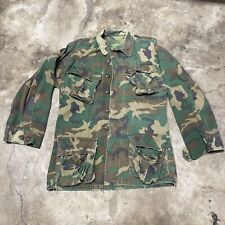 Vintage 1969 Military Poplin Class 2 Camo Coat Jacket Slant Pocket Vietnam Flaws picture