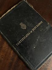 Antique Victorian Sailors Naval Navy Certificates of Discharge Book 1889-1895 picture