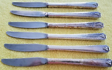 VINTAGE PRESTIGE SILVERPLATE BUTTER KNIVES (6) ORNATE SET OF 6 NICE HANDLES picture