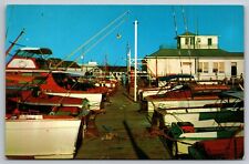 PostCard TX Mathews Boat Basin Port Aransas Texas | c1950s Chrome picture