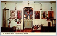 Tarpon Springs Florida St Michaels Shrine Interior Religious Chrome Postcard picture