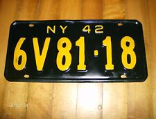RECONDITIONED 1942 NEW YORK LICENSE PLATE picture