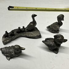 Pewter Wildlife Lot Of 4 Duck Goose Vintage picture