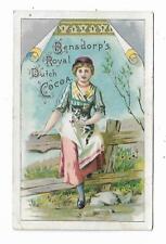 Old Trade Card Bensdorp's Royal Dutch Cocoa Amsterdam Holland Bartlett Boston picture