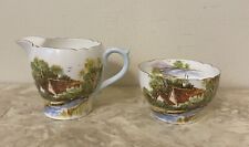 Vintage Shelley Old Mill Creamer and Sugar Set English Fine Bone China 13669 picture