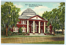 Vintage Postcard, First Methodist Church Sanford Florida, 1945, Used picture