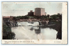 1908 View of Falls and Mill Sioux Falls South Dakota SD Antique Postcard picture