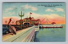 St Petersburg FL-Florida, Recreation Pier, Vintage c1955 Postcard picture
