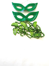 Set of 2 Mardi Gras masks and 2 Bud Light bead necklaces picture