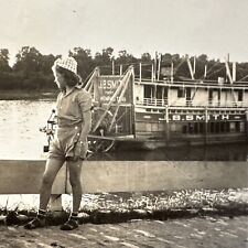 VINTAGE PHOTO 1930s Riverboat Picture “Mississippi At Memphis” Original Snapshot picture