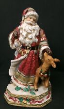 Musical 1980 Santa Clause/Deer Christmas Decoration Play We Wish You A Merry#F10 picture