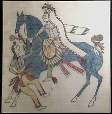 ORIGINAL INDIAN WARS LEDGER DRAWING. Unatributed. Early To Mid 1900s. picture