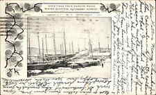 Antique Postcard Bucksport Harbor Maine ME Winter Scene 1906 Cancel PC picture