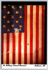 Actual Flag Flown @ Ft McHenry Natl Monument, Baltimore, MD Postcard CO-0211 picture