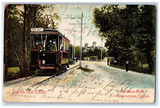 1906 Trolley StreetCar Kerhaus Park Gruss Aus Libau Latvia Russia Postcard picture