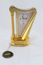 Vintage Bulova Brass Miniature Mini Clock Harp Instrument Design B0537 picture