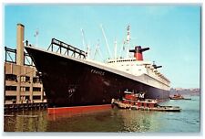 c1960's Steamship France Docking In New York City New York NY Unposted Postcard picture