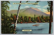 Postcard ME Maine Mt Katahdin Loftiest Peak Vacationland Linen A3 picture