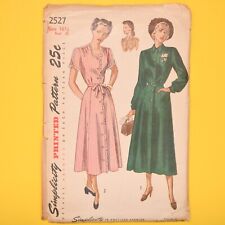 Vintage 1940s Simplicity One Piece Dress Sewing Pattern - 2527 - Bust 35 - UC FF picture