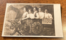 1926 RPPC Studio Real Photo Postcard Independence CA 5 Women on Donkey Wagon picture