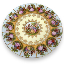 Vintage Fragonard Love Story Dinner Plate 9.5 Inch Gold Rim Handpainted Germany picture
