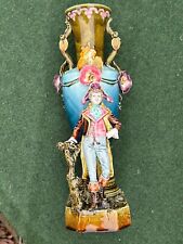 Fabulous Antique French Majolica Napoleon Figural Floral Mantle Statue Vase Mk’d picture