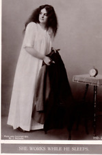 Beautiful Long Hair Girl Thief Pick Pocket Crime 1910 Real Photo Postcard RPPC picture