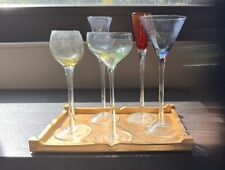 Manorisms Cordial Stemware Set of 5 With Gold Tray. picture