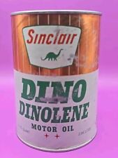 Vtg 1960s Sinclair Dino Dinolene Motor Oil 1 Qt Oil Can 20W Full NOS. Composite  picture
