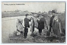 c1930's Fishing Is Good At Fairhaven Wisconsin WI, Exaggerated Vintage Postcard picture